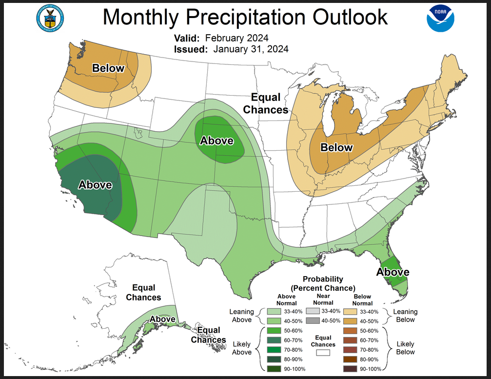 NOAA Updates its February 2024 Weather Outlook Substantially