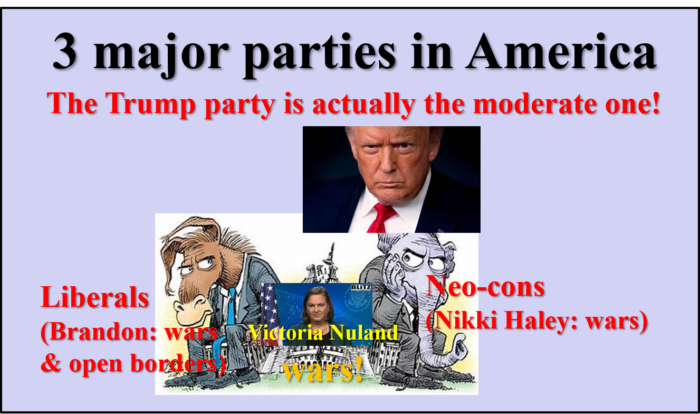 Three major political parties in America